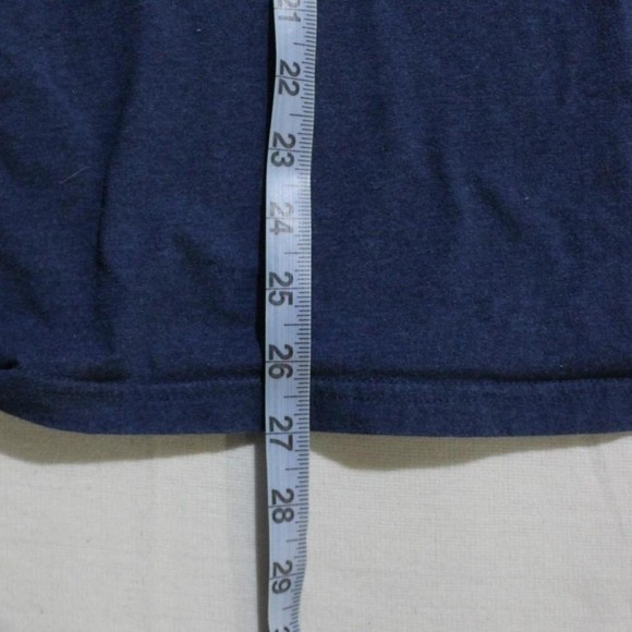 Mens Y2K Retro 80s Ringer Style Blue Logo Wreath Shirt - Picture 6 of 7